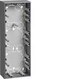 Housing 3gang, hight design, surface-mounted, S.1, alu matt