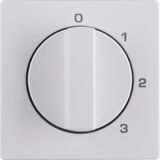 Centre plate rotary knob 3-step switch neutral position, Q.1/Q.3 pol w