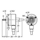 Incremental Encoder Industrial Line   RI-08S6S-2F1000-C 1M