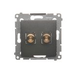 Loudspeaker socket, anthracite, metalic