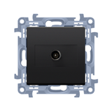 Single TV socket final, black matt