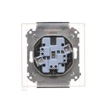 Double IP44 ITC socket cover for Keystone with descriptive field, (module), Bronze matt, metalic