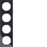 Frame 4gang, R.3, black glossy