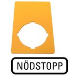M22-XZK-S99 Label, emergency switching off, yellow, HxW=50x33mm, N–DSTOPP