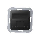 Single angled Keystone IT/telephone socket cover, Graphite