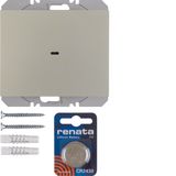 KNX radio wall-transmitter 1gang flat quicklink, K.5, stainl. steel ma
