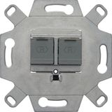 RJ data socket, double, Cat. 6A, straight output
