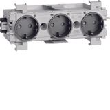 Socket-outlet 3-gang Wago f-mount gb