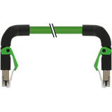 RJ45 male 90° down / RJ45 male 90° down shielded PUR 1x4xAWG22 gn 0.8m