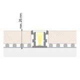 Step-on aluminum profile BV, 26x26 mm, White diffuser, complete, 2 m