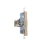 IP44 socket outlet with Schuko earthing, shutters and frame seal - transparent flap, inox steel, 16A