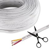 3-core cable 3x0.5mm2, white jacket, red/yellow/white