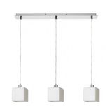DADOS III 60 pendant opal-colored glass/chrome 230V LED E27 3x11W
