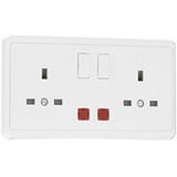 DOUB EARTH SOCK(BRITISH)W/SWITCH & PILOT LAMP