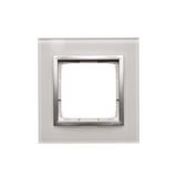 Single frame, glass, silver pearl