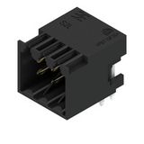 PCB plug-in connector, male header, closed side, THT solder connection, 3.50 mm, Number of poles: 6, 90°, Solder pin length (l): 3.5 mm, Gold-plated, black, Box