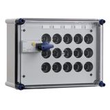 Power enclosure RCCB 63A 300mA + 5x25A+busbar