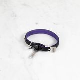 DOG COLLAR / CROSS / SMALL / BLACK / PURPLE / STEEL