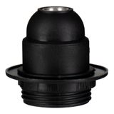 Lampholder E27 TP Half Thread + Ring Black