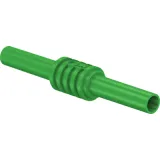 Connecting coupling, 4 mm socket to 4 mm socket, green, CAT II, 66.9123-25