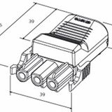 NAC32S.BX2 | Coupler 3p socket, str-rel, blk, 10/p.