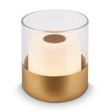 Battery LED table lamp, with glass, gold, 1xLED/2W