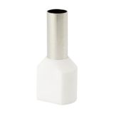 Double insulated sleeve terminal HI 2x6.0/12-bi white, Al/Cu