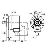Absolute Rotary Encoder - Multiturn Industrial Line   RM-28S6C-3C25B-H1181