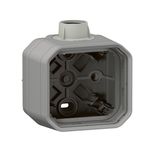 PLEXO 1 GANG BOX WITH CABLE GLAND ISO20 - GREY