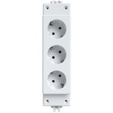 OFFICEversal, 3 socket outlets with earthing contact, with installation plug system, 16A, 250V, colour: white