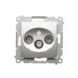 R-TV-SAT final aerial socket, atten.: 1dB, Silver matt, metalic