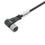 Sensor/actuator line, One end without connector, M12, Number of poles : 4, 15 m, Socket, angled, Shielded: No, LED: No, Sheath material: PUR, Halogen: No