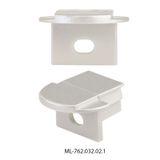 End cap for VL with hole, silver color, 1 pc