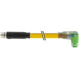 M8 male 0° / M8 female 90° A-cod. snap-in LED PVC 3x0.25 ye  0.3m
