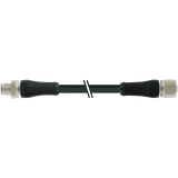 M12 Power male 0° / female 0° L-cod. PUR 5x2.5 bk UL/CSA+drag ch. 70m
