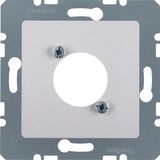 Central plate for XLR D-connector , com-tech, al., matt, lacq.