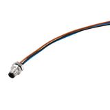 Built-in plugs, M5, pin, straight, Mounting thread: , Number of poles: 3, Strand / cable length: 0.2 m