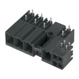 PCB plug-in connector, male header, closed side, Middle flange, THT/THR solder connection, 7.62 mm, Number of poles: 5, 270°, Solder pin length (l): 2.6 mm, tinned, black, Box