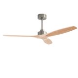Fan Stem Evo ø1220mm Satin Nickel with Light Wood Blades Light wood LED