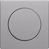 Centre plate for rotary dimmer/rotary potentiometer with setting knob, Berker Q.1/Q.3/Q.7/Q.9, aluminium velvety, lacquered