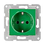 Socket outlet, screw clamps, green