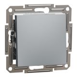 Asfora One-Button Pass-Through Switch, Single Pole, 10 AX, Self-Clamping, Frameless, STEEL