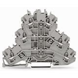 Component terminal block triple-deck with diode 1N4007 gray