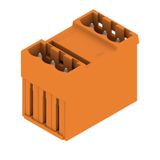 PCB plug-in connector, male header, closed side, THT solder connection, 5.08 mm, Number of poles: 6, 180°, Solder pin length (l): 3.2 mm, tinned, orange, Box