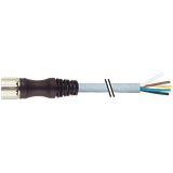 M23 female 0° with cable PUR 8x0.5+3x1.0 gy UL/CSA+drag chain 10m