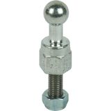 Fixed ball point D=25mm, straight with threaded bolt and nut M16x45mm
