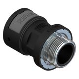 ASPA-12M16MB-10 zwart  Kunstst. wartel met metalen M.draad lang