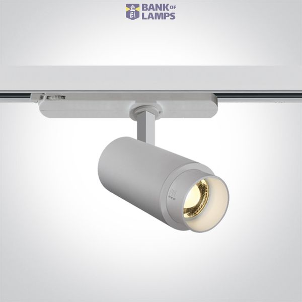 WHITE COB 15W WW TRACK SPOT 20-60deg ADJUSTABLE BEAM 230V image 1