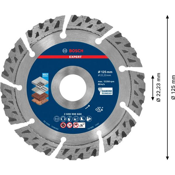 EXPERT MultiMaterial Diamond Cutting Disc 125 x 22.23 x 2.2 x 12 mm image 2