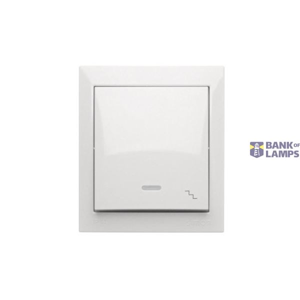Splash-proof two-way switch with indicator light, 10AX, white image 1